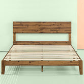 Fast Furnishings King Brown Wood Bed with Headboard